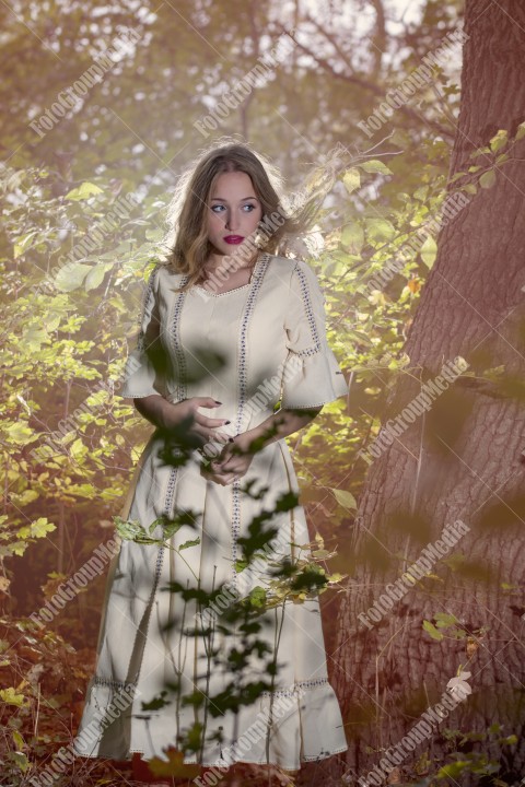 Natural beauty of a woman in a white dress