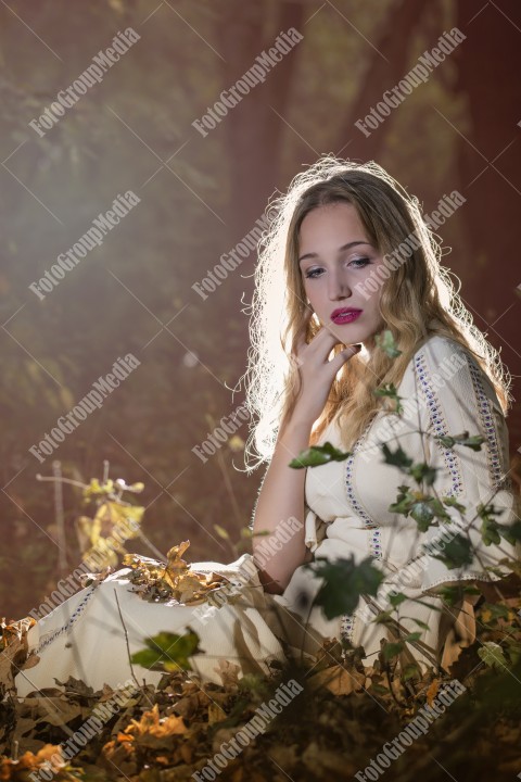 Romantic portrait of a girl in the park