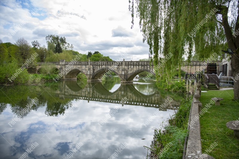 Batheaston old Toll Bridge on Avon river , Uk