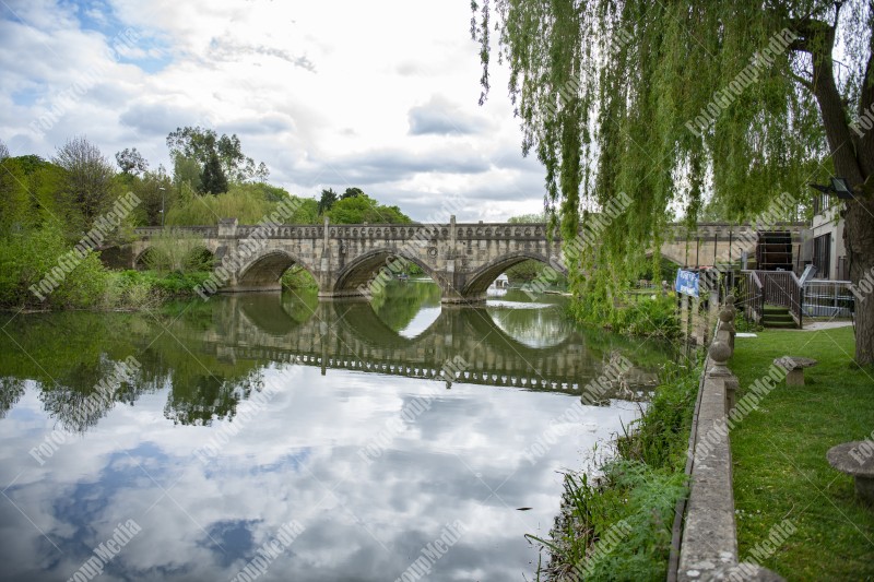 Batheaston old Toll Bridge on Avon river , Uk