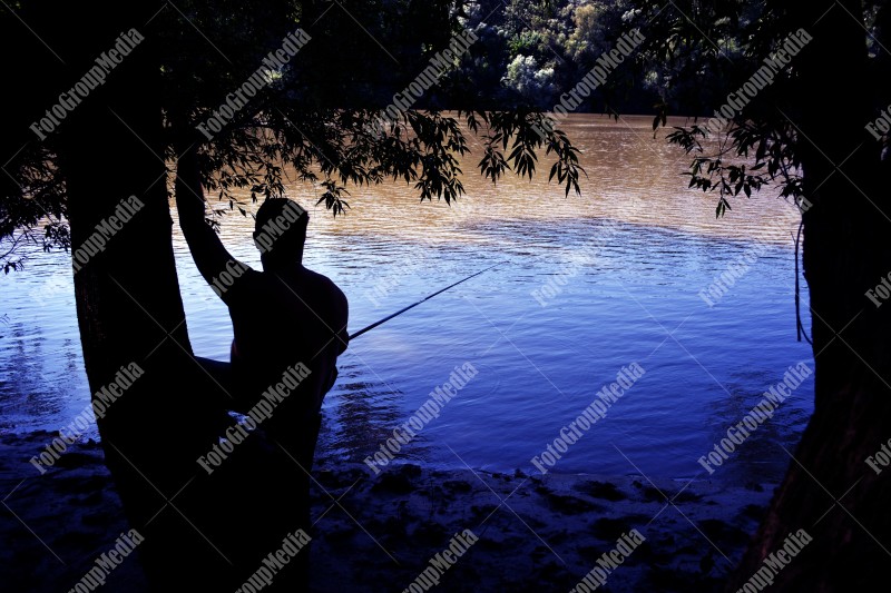 Fisherman silhouette