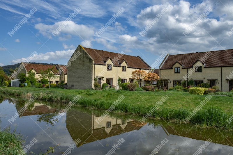New house on canal shore
