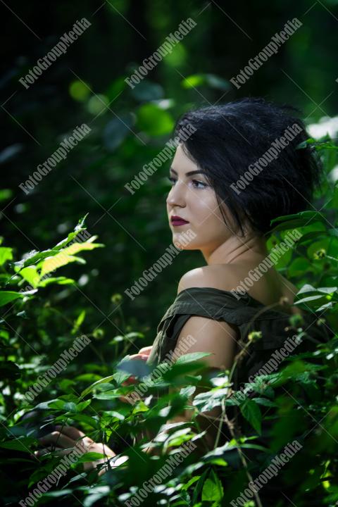 Outdoor portrait of a brunette woman