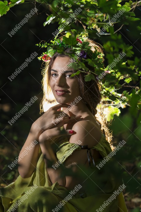 Outdoor portrait fantasy fairytale beautiful woman
