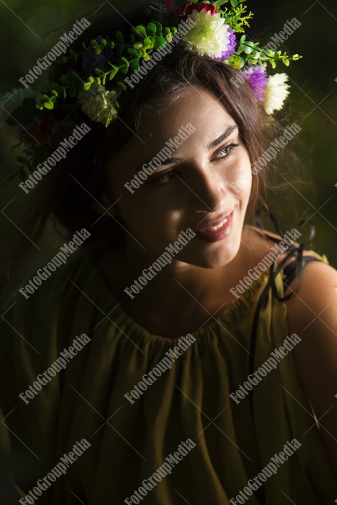 Outdoor portrait fantasy fairytale beautiful woman