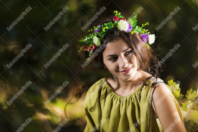 Outdoor portrait fantasy fairytale beautiful woman