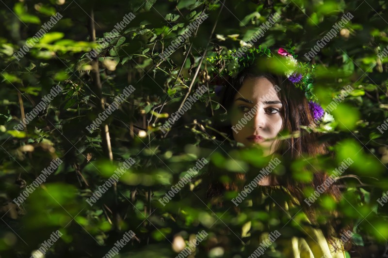 Outdoor portrait fantasy fairytale beautiful woman