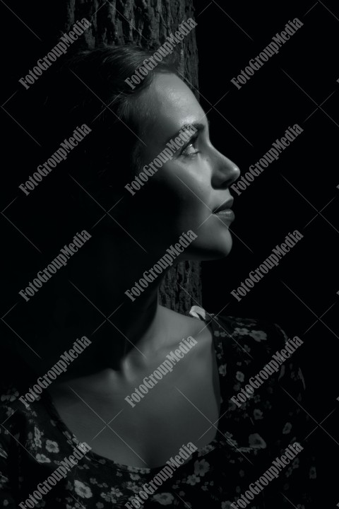 Romantic outdoor portrait of a young woman