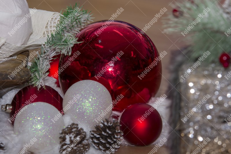 Beautiful Christmas decorations in different shapes and colors