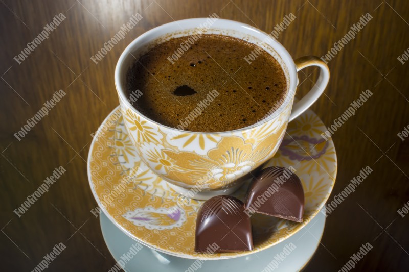 Hot coffee and chocolate bomboms