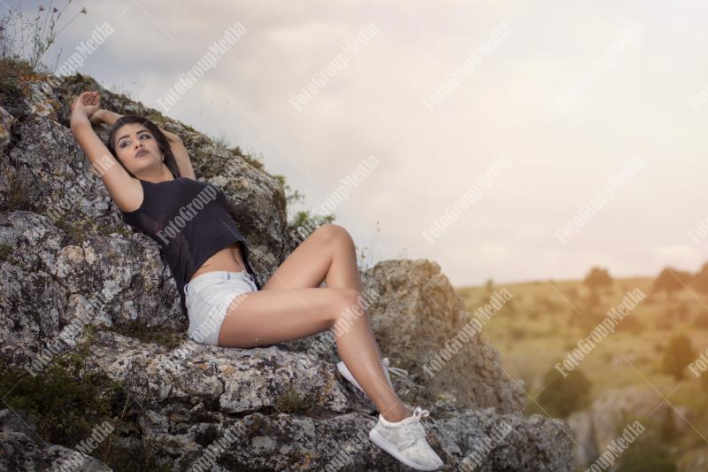 Posing outdoor in summer outfit