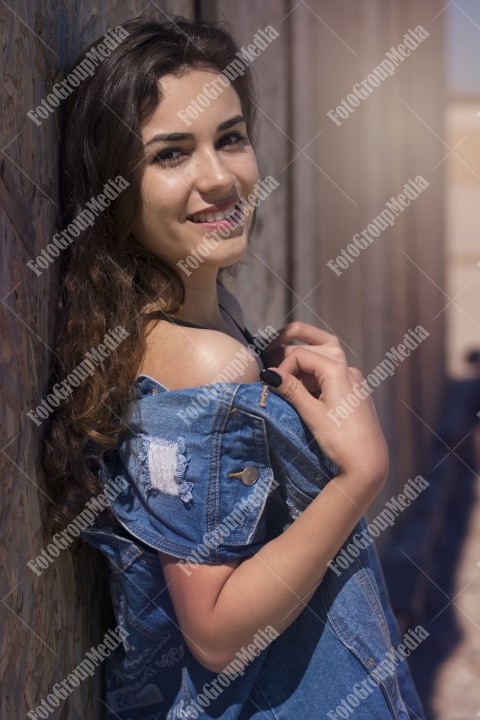 Happy young woman, close up portrait