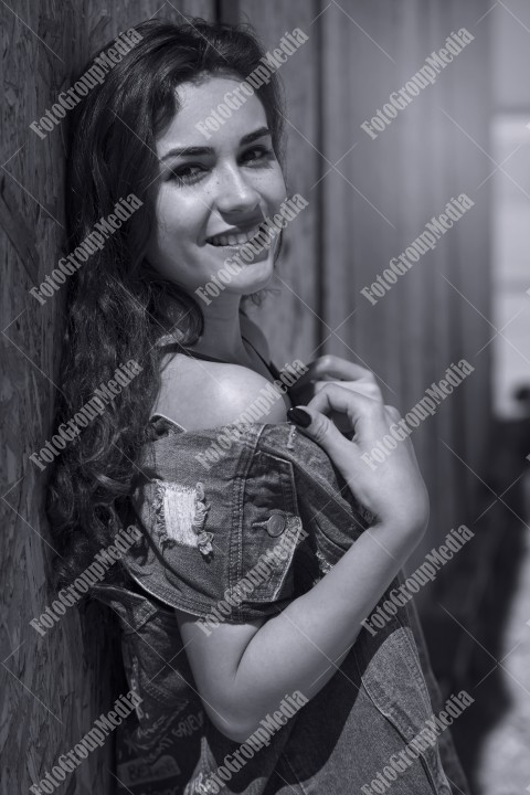 Happy young woman, close up portrait