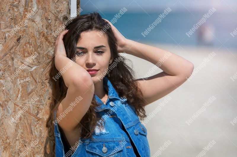 Happy young woman, close up portrait