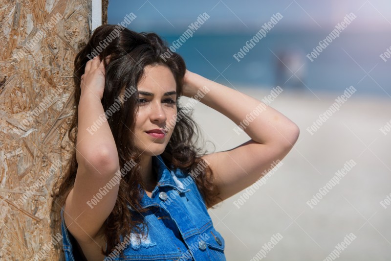 Happy young woman, close up portrait