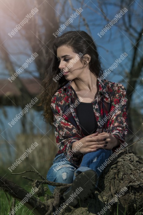 Natural beauty posing outdoor