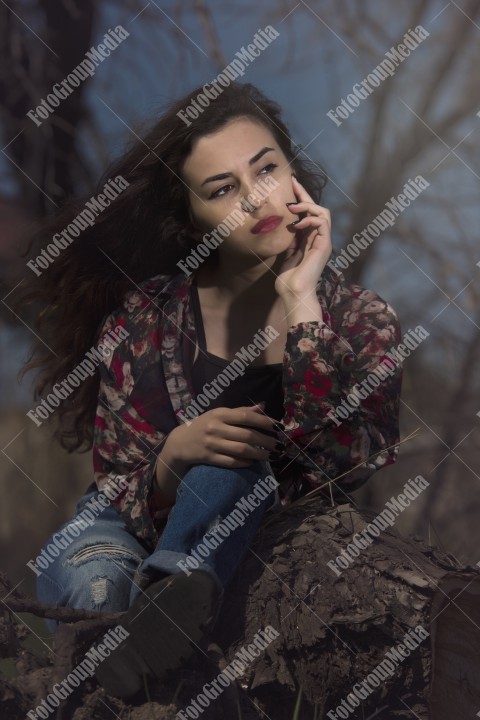 Natural beauty posing outdoor