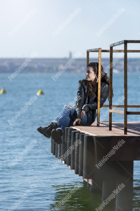 Enjoying a sunny day by the lake