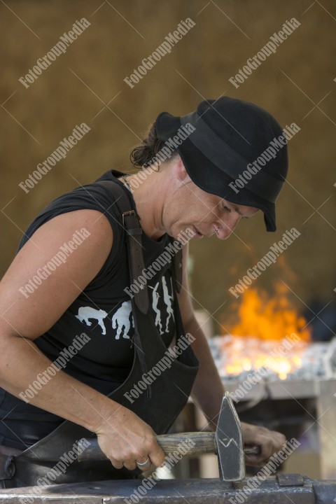 Journeymen working in courtyard of The Lutheran Cathedral of Saint Mary from Sibiu, Transylvania