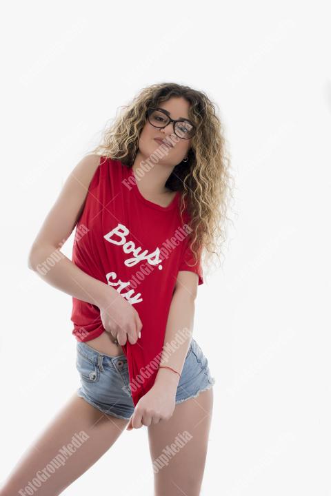 Confident woman with playful spirit