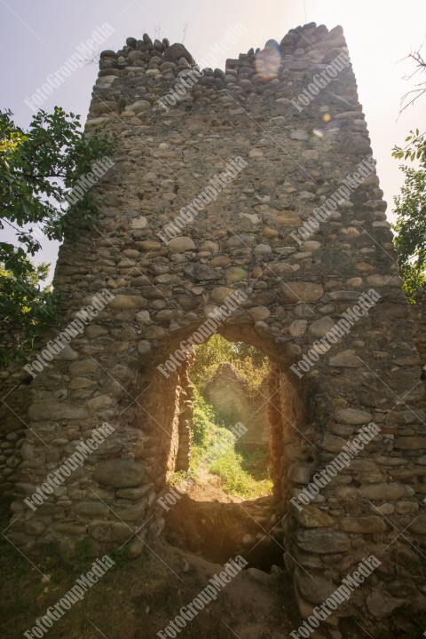 Ruins of a defensise wall and gate