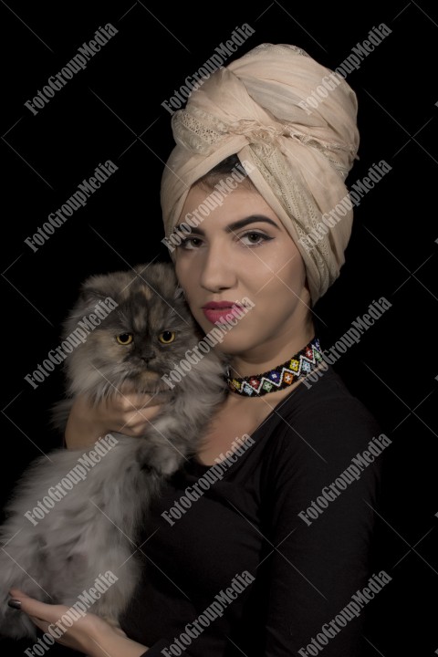 The lady and the cat