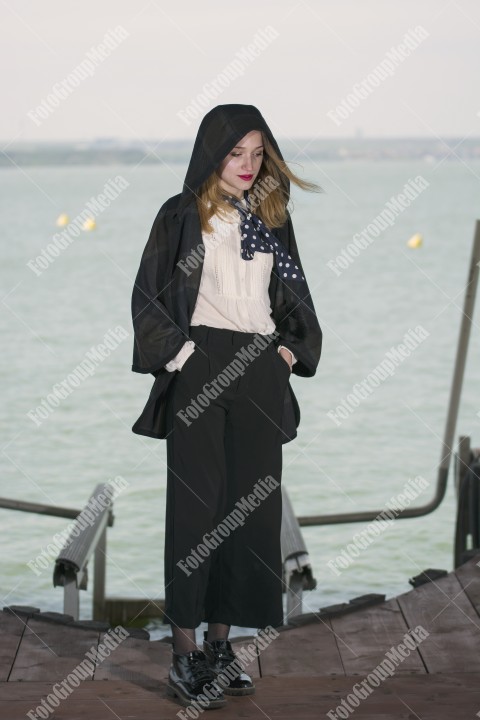 Modelling outfit for camera on pier