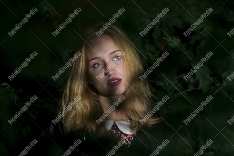 Close up portrait of a beautiful blonde woman