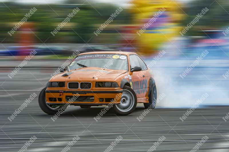 Sport car wheel drifting and smoking on track