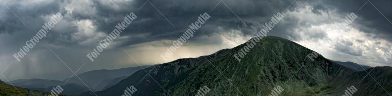 Panoramic view over Carpathian Mountains , Romania